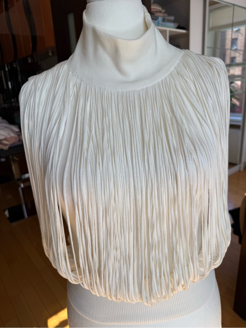 Glamour White Blouse Mock Neck Tank